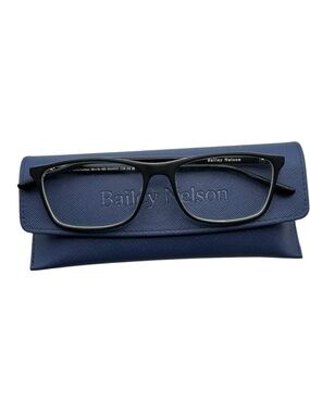 Bailey Nelson Noah Eyeglasses Frame Black Rectangle Handcrafted 58-16-150